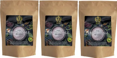 Produktbild von HAF 3 x 1 kg Rosa Kristallsalz 0,3–0,5 mm | 100% Natürlich, Handabgebaut, Unraffiniert | Steinsalz aus Pakistan | Ideal zum Kochen und für Salzmühlen