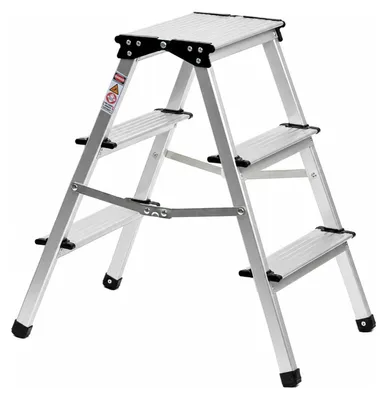 Produktbild von STIER Aluminiumbock, mit einer Tragfähigkeit von 150kg, 75 cm breit, 80 cm hoch, Arbeitsbock, Unterstellbock, Montagebock, Klappbock, verzinkte Scharniere, Nylongurte zur Absicherung