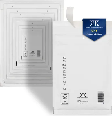 Produktbild von 400 Luftpolster-Versandtaschen C3 C/3 170x225mm (Außenmaß) DIN A5+ Weiß