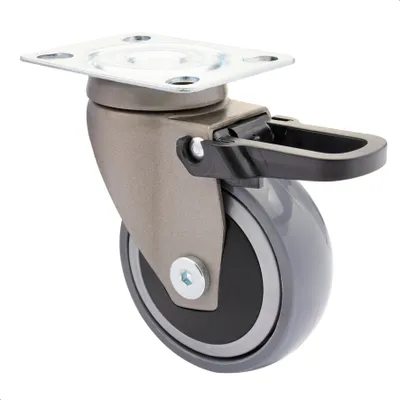 Produktbild von WAGNER Design 3C - Lenkrolle soft mit Bremse - Durchmesser Ø 75 mm, grau, Kugellager, Tragkraft 75 kg - 01237801