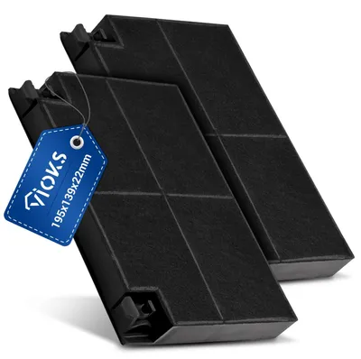 Produktbild von VIOKS SET 2x Aktivkohlefilter Dunstabzug Filter Dunstabzugshaube 195x139mm Ersatz für Dunstabzugshaube Kohlefilter Zanussi 902979355/2 EFF70 E3CFF70 Dunstabzugshaube Filter Neff für Abzugshaube – Größ