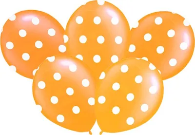 Immagine prodotto di Palloncini a pallini 14" arancione, 5 pz.