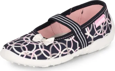 Produktbild von Ladeheid Mädchen Hausschuhe Ballerinas mit Einlegesohlen LAVI0005 (Marineblau 2, 28 EU)