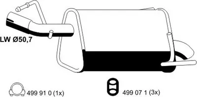 Produktbild von ERNST 033275 Endschalldämpfer für OPEL Meriva A (X03) Auspuff