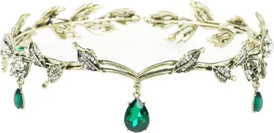 Produktbild von Elfen Kopfschmuck Vintage Grün Strass Tiara Kristall Stirnband