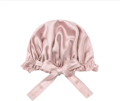 Produktbild von INF 19 Momme Seide Schlafhaube mit Verstellbaren Bändern für Damen Rosa
