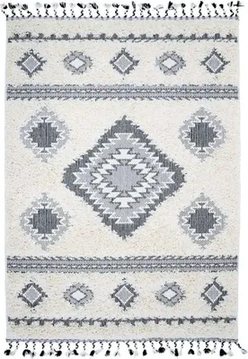 Zdjęcie produktu dla Dywan berberyjski z reliefowym wzorem w kolorze kremowym, 160 x 230 cm