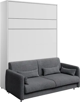 Produktbild von Furniture24 Schrankbett mit sofa Bed Concept 140x200 cm Wandbett Bett im Schrank Klapbett Weiß/Graphit
