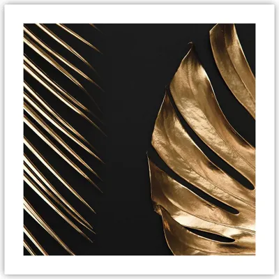 Produktbild von Poster - Poster ohne Rahmen - Golden Blatt Monstera - 50x50 cm - Wand Bild - Wanddeko - Wandbilder - Kunstposter - Wandposter - Bilder - Kunstdruck - Wanddekoration - Wandbild - P2XAC50x50-5028