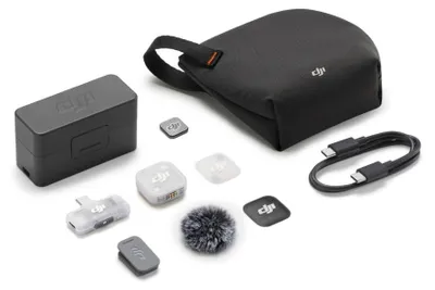 Zdjęcie produktu dla DJI Mic Mini 2 1TX+1Mob RX+Charg, Wielokierunkowy, 120 dB, 20 dB, Montowany odbiornik kamery, Nadajnik bodypack, 2,4 - 2,4835 GHz