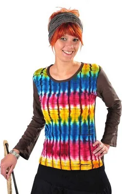 Produktbild von Patchwork Sweatshirt | Sansa | gebatikt im Cutted-Stil, braun XL
