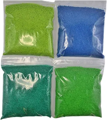 Produktbild von Farbsand Dekosand Wetterfest 200 g grün, 200 g apfelgrün, 200 g blau, 200 g blaugrün