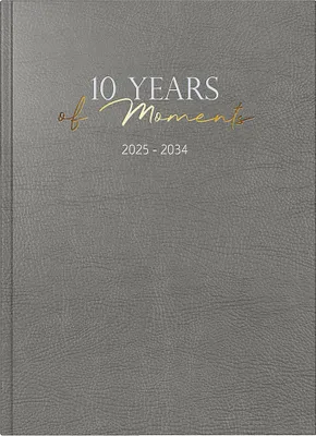 Image de rido/idé 7022404015 Calendrier 10 ans (2025-2034) "10 Years of Moments"| 1 page = 1 jour| A4| 416 pages| similicuir| gris