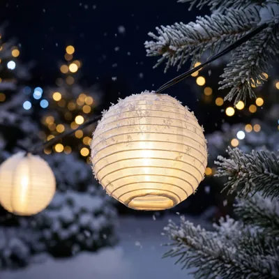 Produktbild von esotec Solar Lichterkette mit 20 Lampions mit Akku für außen wetterfest 102184