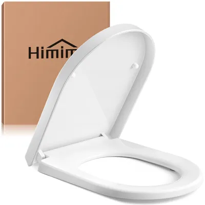 Produktbild von Himimi Toilettendeckel mit Absenkautomatik, Quick-Release & einfacher Montage, PP D-Form WC-Sitz mit verstellbaren Klodeckel-Scharnieren bis 170 kg, h