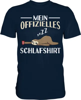 Produktbild von Offizielles Schlafshirt Nachthemd Schlafanzug Pyjama Faultier T-Shirt – Navy / XL
