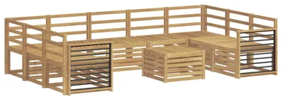 Zdjęcie produktu dla Zestaw mebli ogrodowych, 10 sztuk, kolor biały, wymiary: 59 x 59 x 37 cm