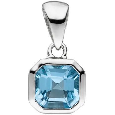 Produktbild von JOBO Anhänger 925 Sterling Silber 1 Blautopas hellblau blau Silberanhänger