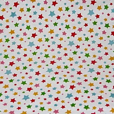 Image de HOMESCAPES Tissu au mètre étoiles multicolores largeur 150 cm