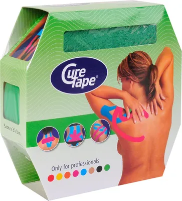 Produktbild von Cure Tape, Kinesiologie Tape, Sporttape, wasserfest, 31,5 m x 5 cm, grün