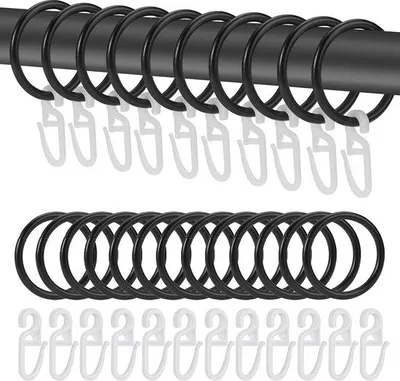 Produktbild von Famanu Metallene Vorhangringe 30 mm - 50 Stück in Schwarz