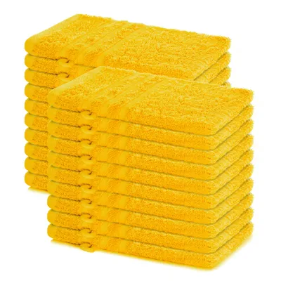 Produktbild von Lavea® 20er Set Waschhandschuh 15x21 cm – Waschhandschuhe 100% Baumwolle, waschbar – Frottierserie Elena –  Rapsgelb