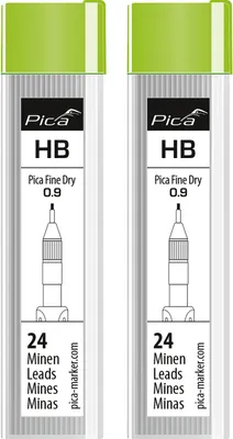 Produktbild von Pica Fine Dry Ersatzminen graphit 0.9mm HB, Tieflochmarker Graphitminen, Inhalt 48 Stück 7030
