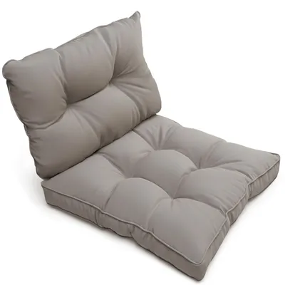 Produktbild von Beautissu Outdoor Loungekissen Flair Sitz + Rücken 60x40cm, 60x60cm, Hellgrau