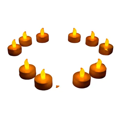 Image de INF Pack de 10 bougies chauffe-plat à LED sans flamme fonctionnant sur piles