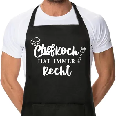 Productafbeelding van Kookschort voor heren en dames, grappig design, met 2 zakken, waterdicht, polyester, verstelbaar