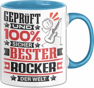 Produktbild von Rocker Geschenk Lustiger Spruch für Rocker Geschenkidee Bester Rocker Der Welt (Blau)