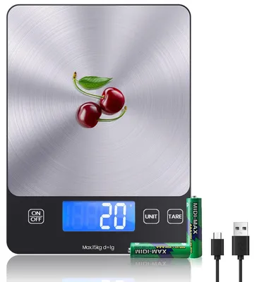 Obrázek produktu pro Kuchyňská váha – až 15 kg – přesnost na 1 gram – digitální – ergonomická rukojeť