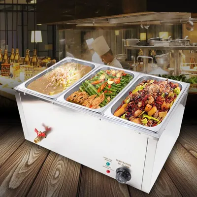 Produktbild von Bain-Marie – Elektrischer Warmhaltegerät – Buffet-Wärmer – Kochplatte – Warmhaltebehälter – Edelstahl (RVS 201)
