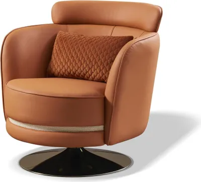 Zdjęcie produktu dla Fotel Design Fotel Obrotowy Skórzana Tapicerka Salon Krzesła Obrotowe Krzesła Nowe