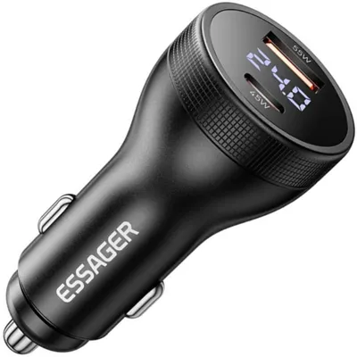 Produktbild von Essager 100W superschnelles A+C Autoladegerät mit Digitalanzeige