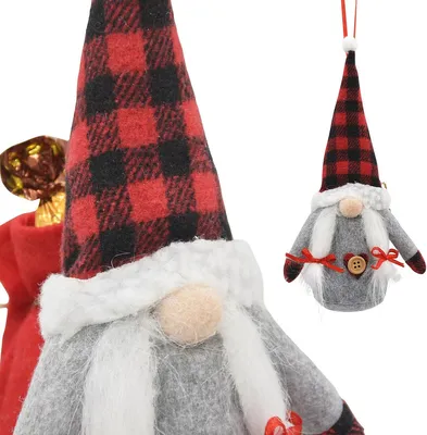 Image de Fille de Noël décorative avec sac de cadeaux 20 cm