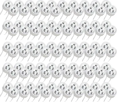 A grid of multiple white GU10 lamp holders.
