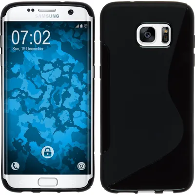 Produktbild von PhoneNatic Case kompatibel mit Samsung Galaxy S7 Edge - schwarz Silikon Hülle S-Style Cover