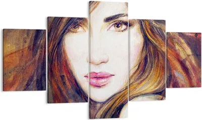 Produktbild von Bild auf Leinwand - Leinwandbild - Frau Gesicht Lippen - 125x70cm - Wand Bild - Wanddeko - Leinwanddruck - Bilder - Kunstdruck - Wanddekoration - Leinwand bilder - Wandkunst - EA125x70-3986