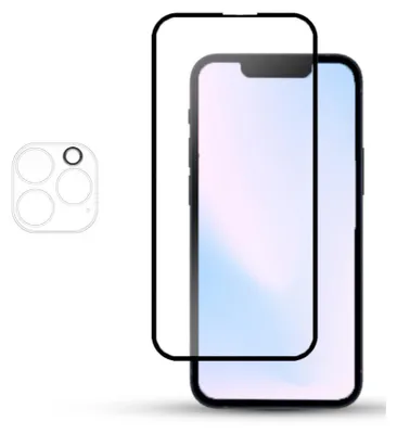 Produktbild von 1-Pack iPhone 13 Pro Displayschutzfolie & 1-Pack Kameraschutz - Gehärtetes Glas 9H - Super Qualität 3D