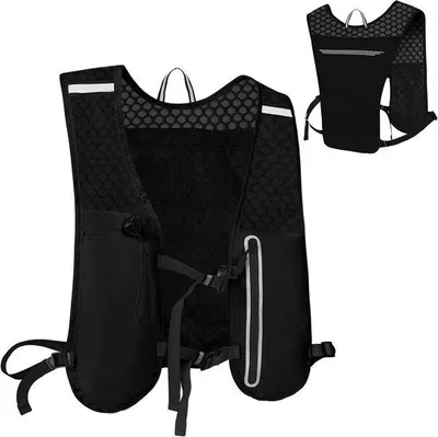 Produktbild von Lichtgewicht Hydratatierugzak für Frauen und Männer, Reflektierende Rucksack für Outdoor-Aktivitäten, Marathon, Trailrennen, Fahrradfahren, Wandern (schwarz)