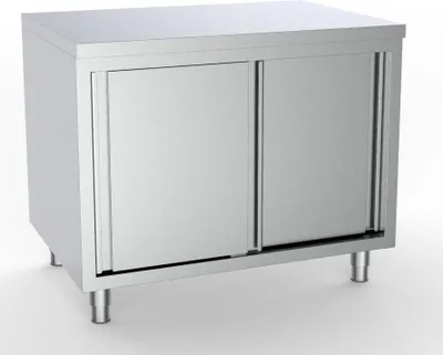 Immagine prodotto di Tavolo da lavoro Combisteel con ante scorrevoli 1000x700 mm – acciaio inox