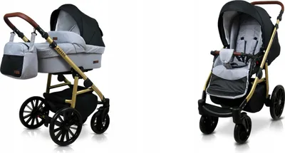 Produktbild von BabyLux® Aspero | 2in1 Kinderwagen Set | Silver Flex Black | Kombikinderwagen | Kinderwagenset |