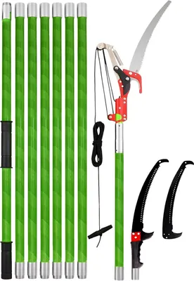 Produktbild von Verstellbare Teleskop-Astsäge mit Stange – Manuelle Baumsäge für hohe Äste – Hochentaster für Garten & Forst – Rot – inkl. Tragetasche