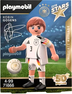 Immagine prodotto di DFB Stars Robin Gosens, calciatore, edizione limitata, sagoma con pallone, Associazione calcistica tedesca, PLAYMOBIL 71666