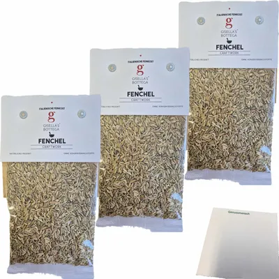 Produktbild von Gisellas Bottega Fenchel 3er Pack (3x50g Packung) + usy Block