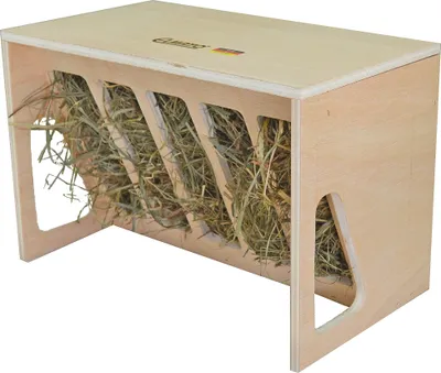 Produktbild von Elmato 12803, Heuraufe Futterstelle mit Aussichtsplattform Naturholz, 30x17x20cm