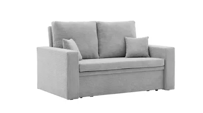 Produktbild von Sofa AIKIDO 150x85 - mit schlaffunktion - Farben zur Auswahl - modernen Sofa - mit Bettkasten - Moderner Cordstoff - Stoff POSO 055 Hellgrau