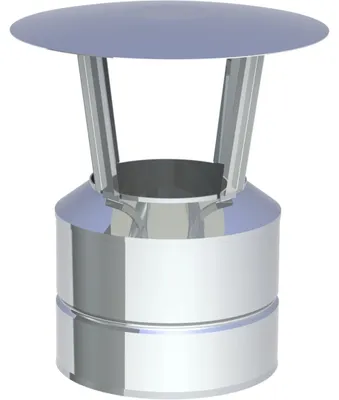 Produktbild von Jeremias DW-FU Mündungsabschluss Ø 100 mm mit Regenhaube doppelwandig Edelstahl Abgassystem feuchteunempfindlich rustbrandbeständig