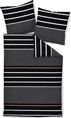 Produktbild von Janine Design Bettwäsche-Garnitur Mako-Satin 87105 J. D. Farbe nougat schwarz Größe 135x200+80x80